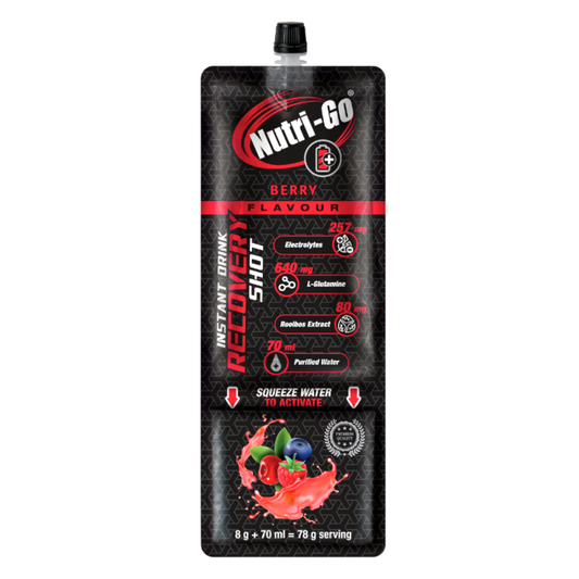 Instant Recovery and Hydration Shot Infused with Electrolytes Pack on white background