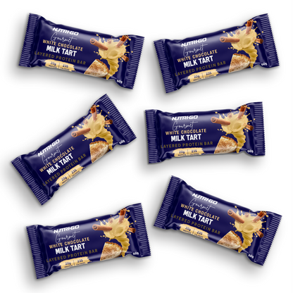 Milk Tart and White Chocolate Layered Protein Bar