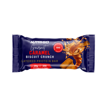 Caramel Biscuit Crunch Layered Protein Bar