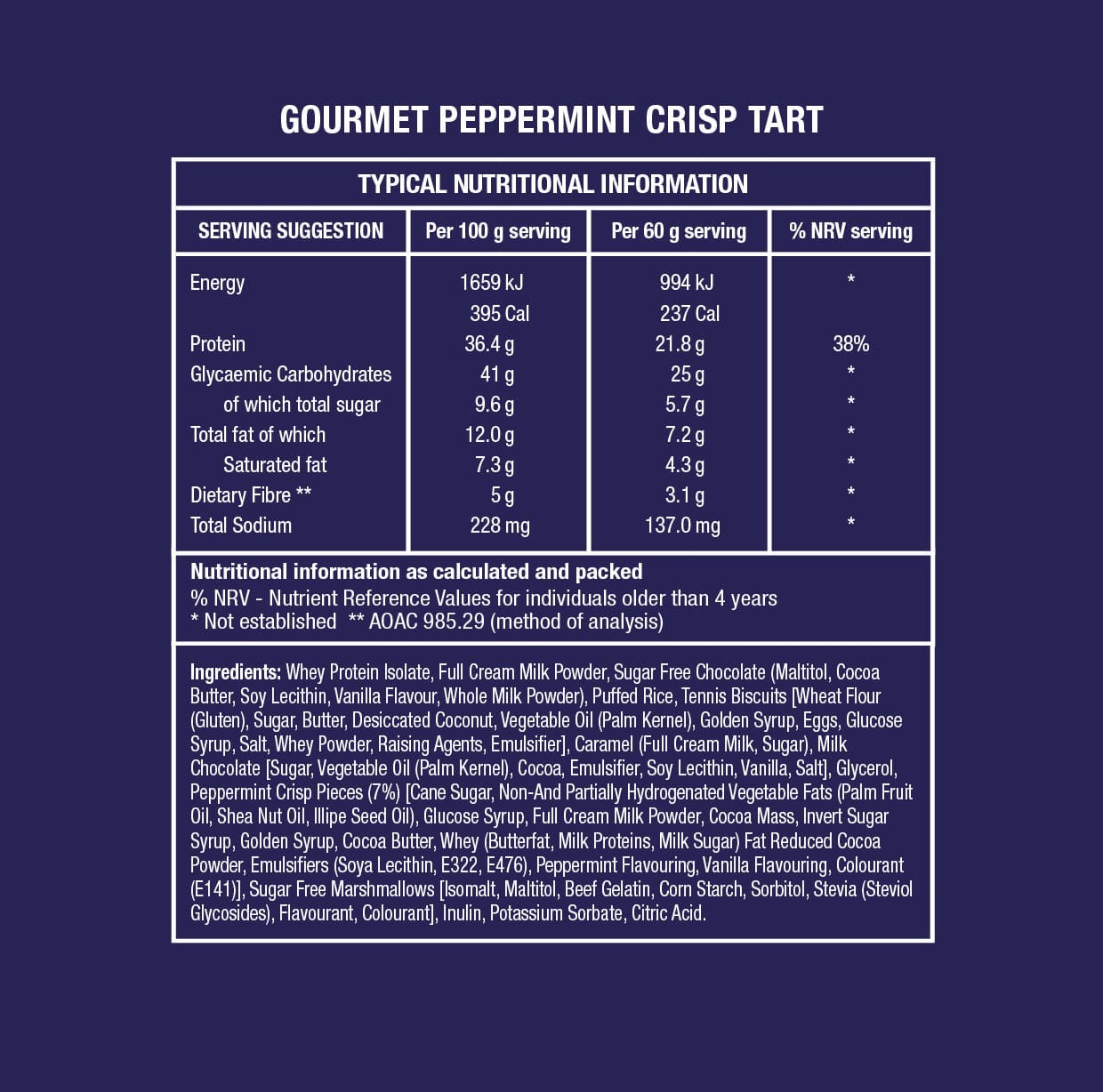 Peppermint Crisp Tart Layered Protein Bar