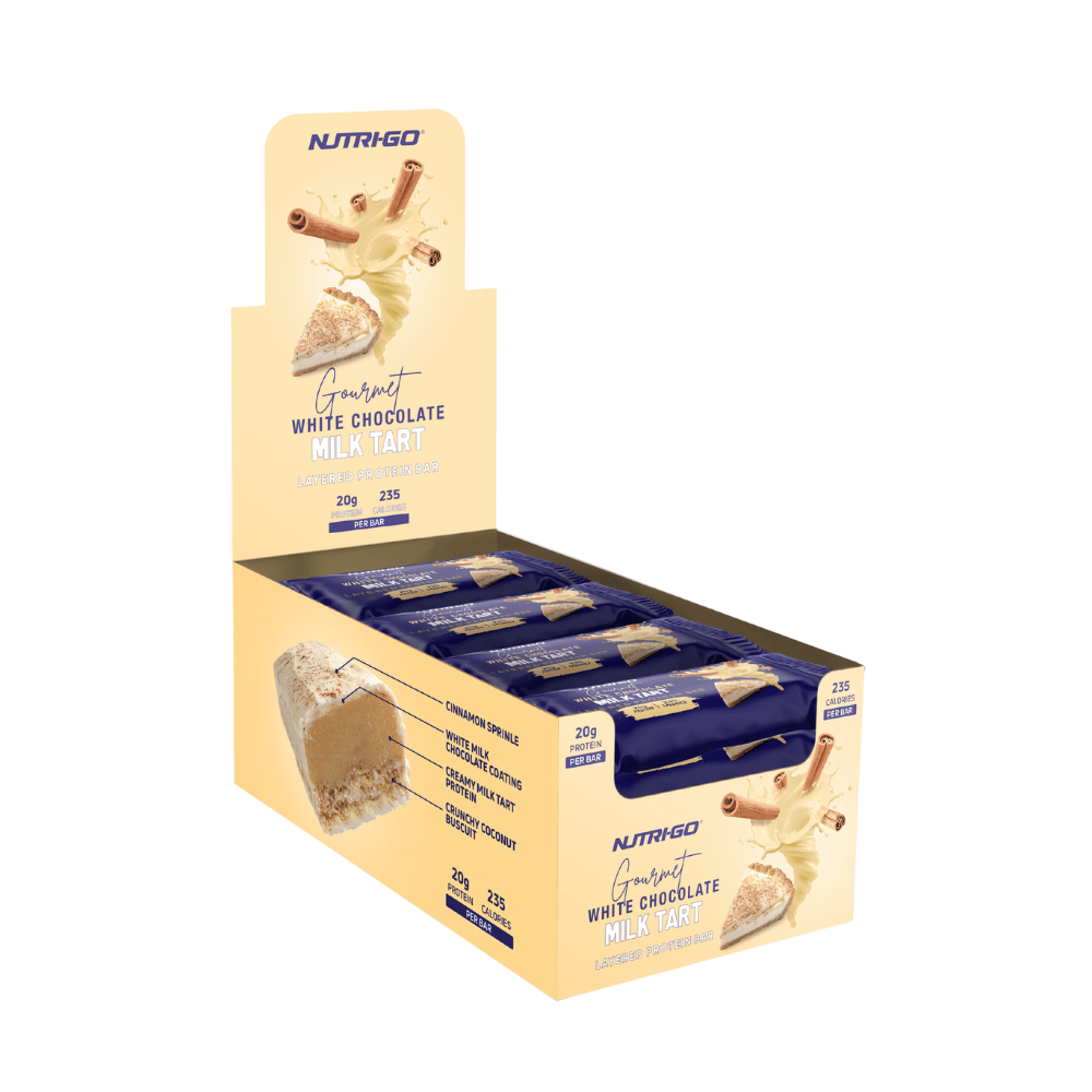 Milk Tart and White Chocolate Layered Protein Bar