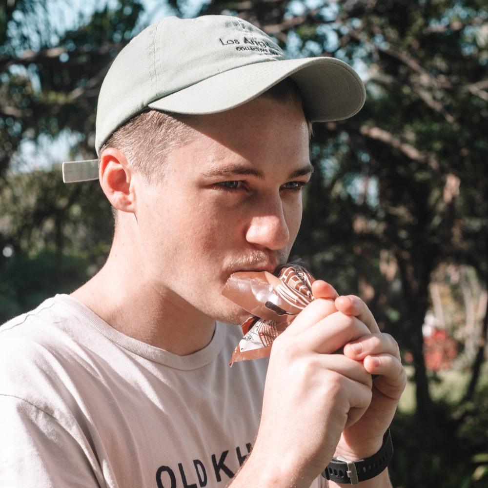 Young Boy Taking Chocolate Power Food Drinking Meal