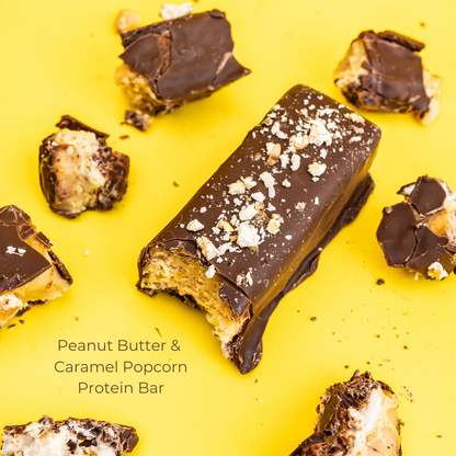 Peanut Butter & Caramel Popcorn Layered Protein Bar