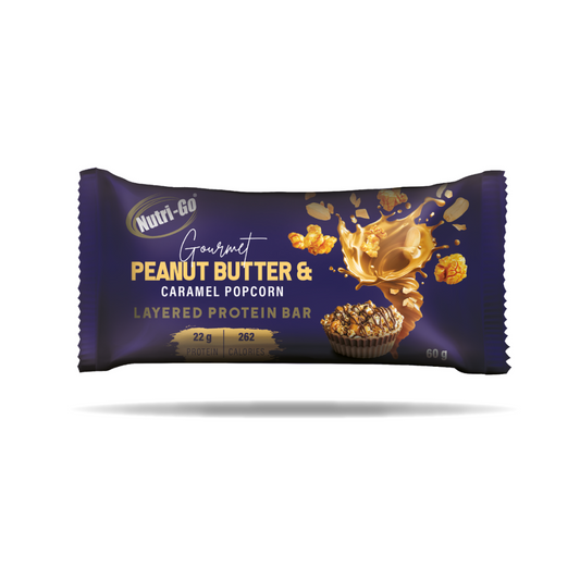 Peanut Butter & Caramel Popcorn Layered Protein Bar