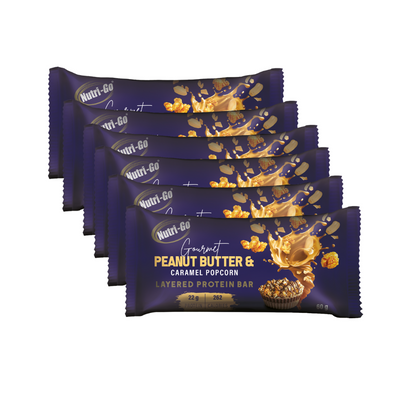 Peanut Butter & Caramel Popcorn Layered Protein Bar