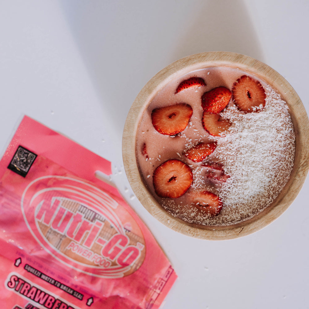 Strawberry Power Food Drinking Meal | Dual Pouch Nutrition | Nutri-Go