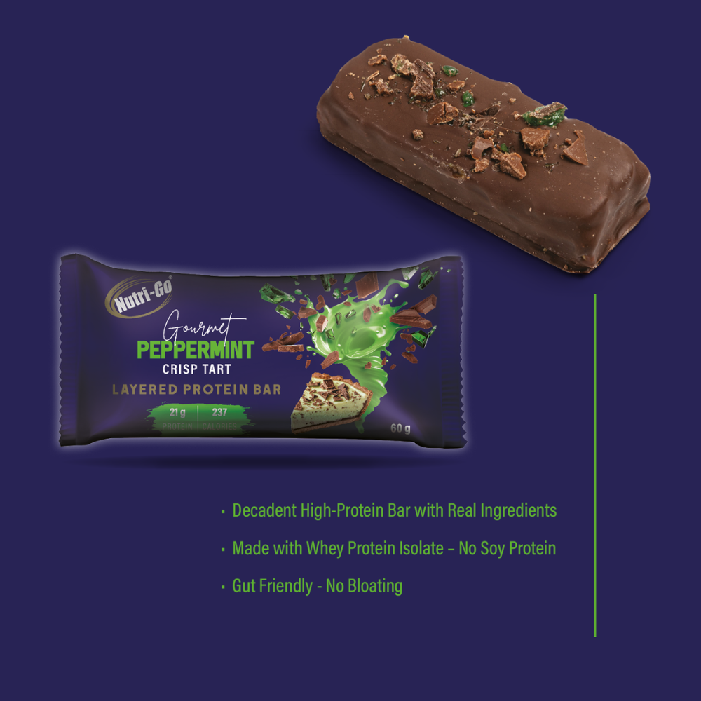 Peppermint Crisp Tart Layered Protein Bar